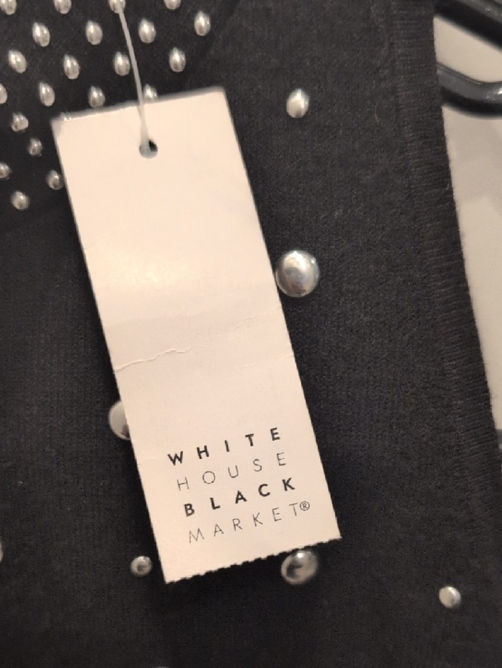 White House Black Market Black Stud-Accent Knit Top - Picture 3 of 5